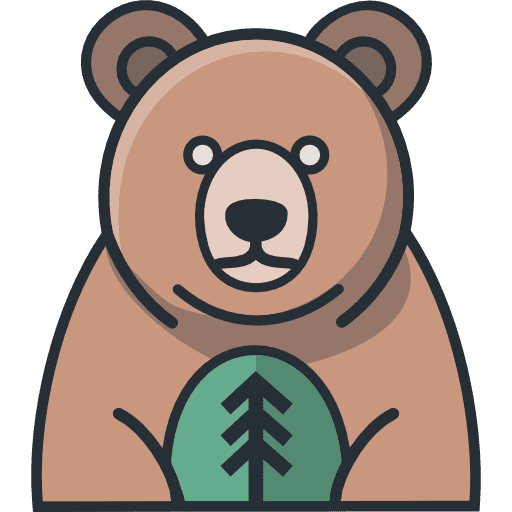 Bear With Tree Icon in SVG, PNG formats