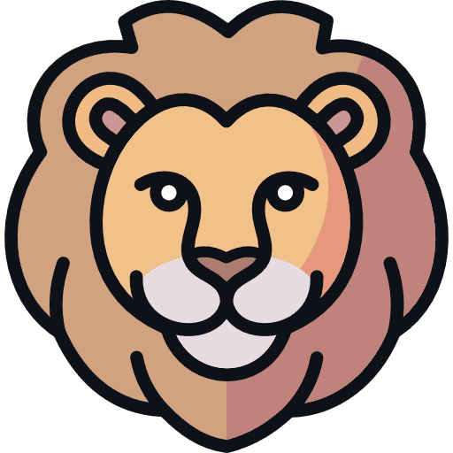 Lion Face Color Icon in SVG, PNG formats