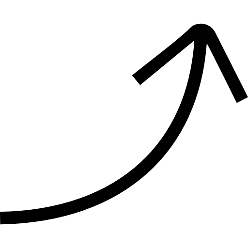 Curved Thin Arrow Right To Top Icon in SVG, PNG formats