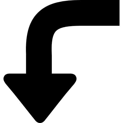 Turn Bottom Arrow Icon in SVG, PNG formats
