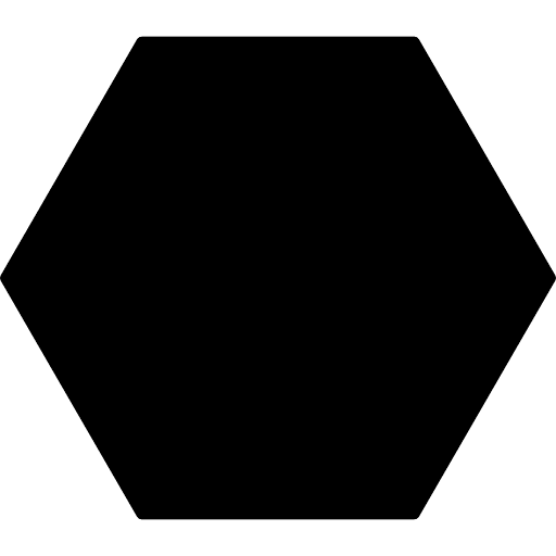 Black Hexagon Icon in SVG, PNG formats