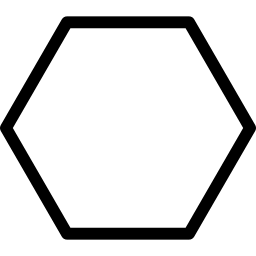 Black Hexagon Outline Transparent Icon in SVG, PNG formats