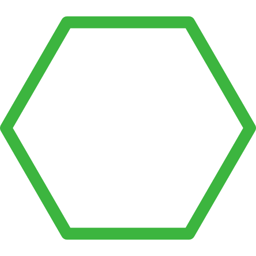 Green Hexagon Outline Transparent Icon in SVG, PNG formats