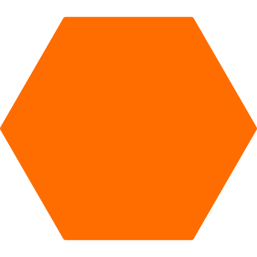 Orange Hexagon Icon in SVG, PNG formats