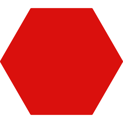 Red Hexagon Icon in SVG, PNG formats