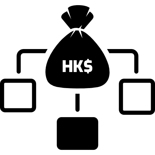 Hong Kong Dollar Income Distribution Icon in SVG, PNG formats