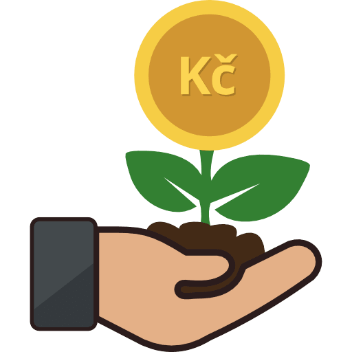 Investment Czech Koruna Color Icon in SVG, PNG formats