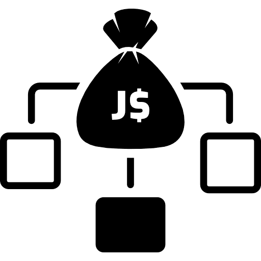Jamaican Dollar Income Distribution Icon in SVG, PNG formats