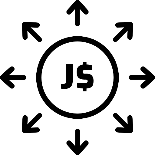Jamaican Dollar Investment Diversification Icon in SVG, PNG formats