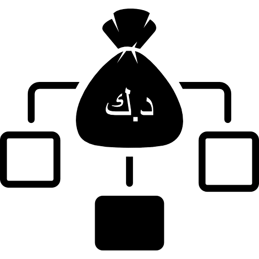 Kuwaiti Dinar Income Distribution Icon in SVG, PNG formats
