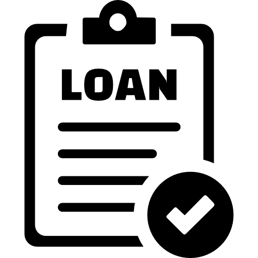 Loan Application Approved Black Icon in SVG, PNG formats