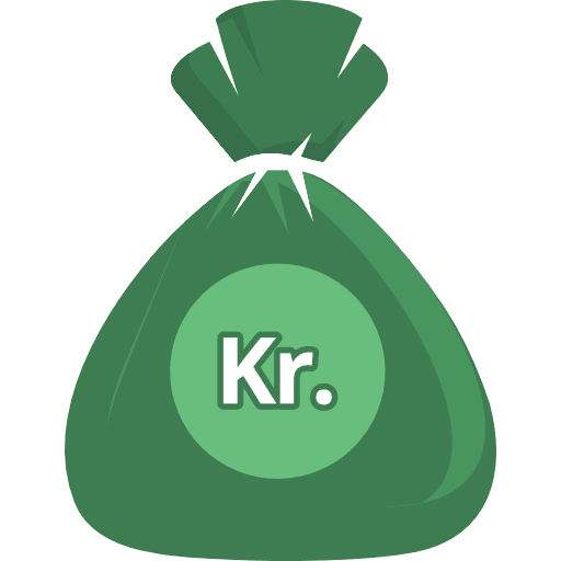 Money Bag Danish Krone Color Icon in SVG, PNG formats