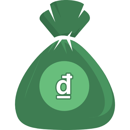 Money Bag Vietnamese Dong Color Icon in SVG, PNG formats