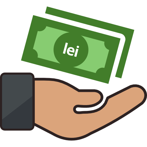 Money Notes Receiving Romanian Leu Color Icon in SVG, PNG formats