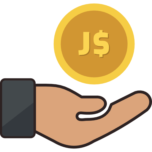 Money Receiving Jamaican Dollar Color Icon in SVG, PNG formats