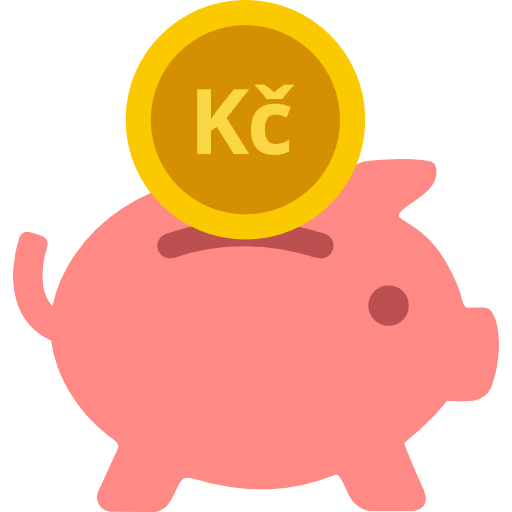 Piggy Saving Czech Koruna Icon in SVG, PNG formats