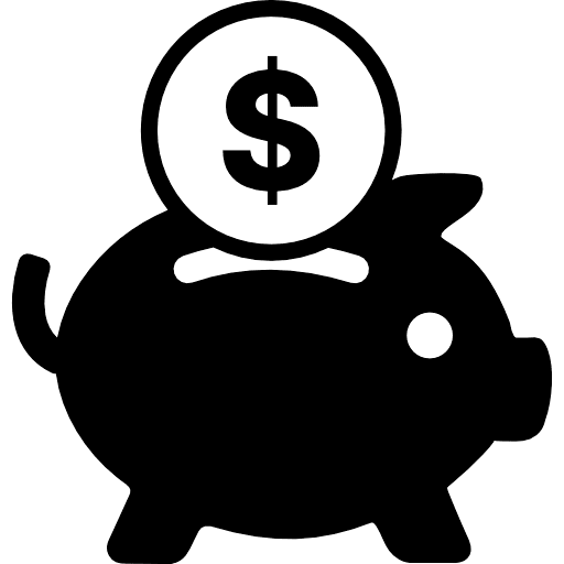Piggy Saving US Dollar Black Icon in SVG, PNG formats