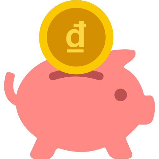 Piggy Saving Vietnamese Dong Icon in SVG, PNG formats