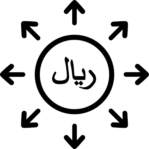 Saudi Arabia Riyal Investment Diversification Icon in SVG, PNG formats