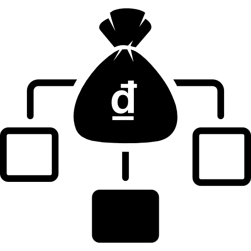 Vietnamese Dong Income Distribution Icon in SVG, PNG formats