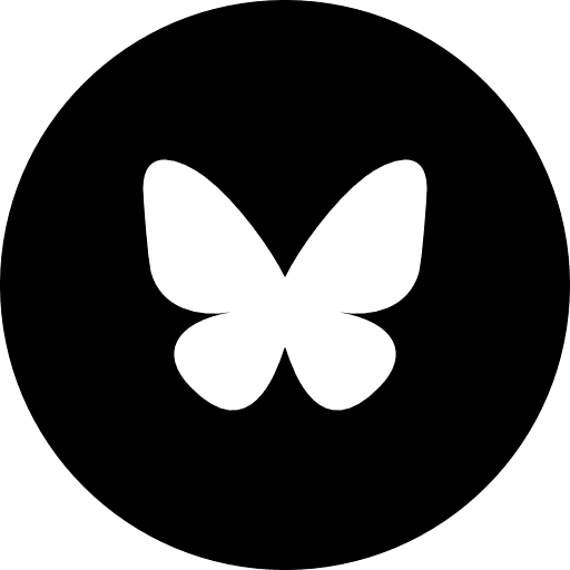 Bluesky Circle Black Icon in SVG, PNG formats