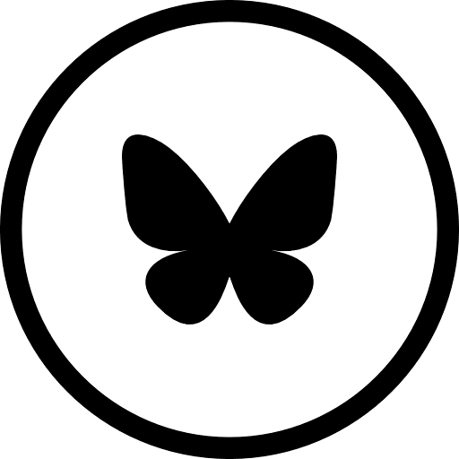 Bluesky Circle Line Black Icon in SVG, PNG formats