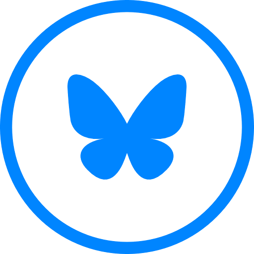 Bluesky Circle Line Color Icon in SVG, PNG formats