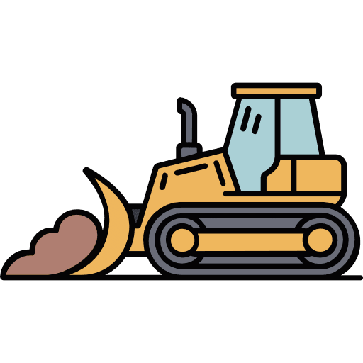 Bulldozer Blade Pushing Soil Icon in SVG, PNG formats