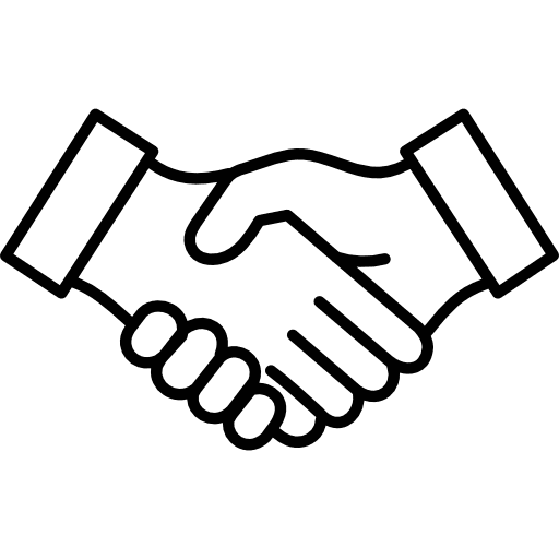 Hands Shaking Outline Icon in SVG, PNG formats