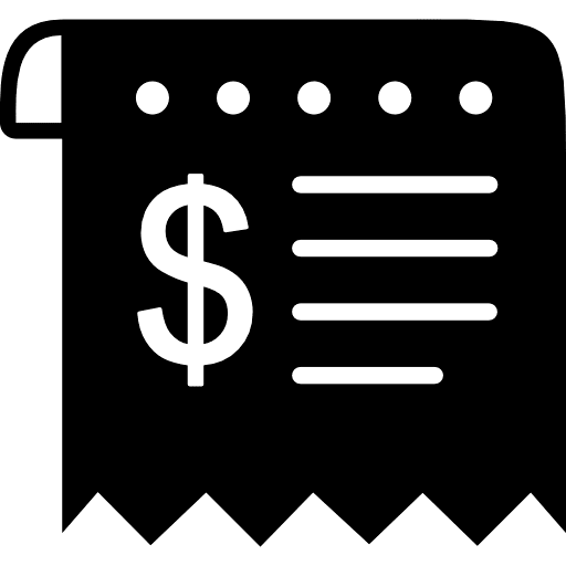 Receipt Bill Black Icon in SVG, PNG formats