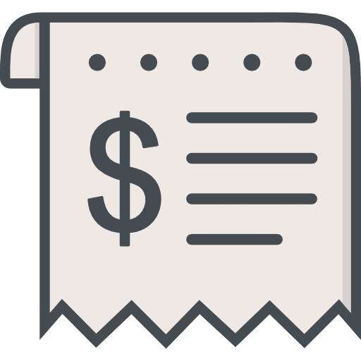 Receipt Bill Icon in SVG, PNG formats