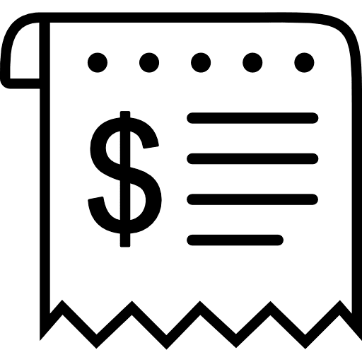 Receipt Bill Outline Icon in SVG, PNG formats