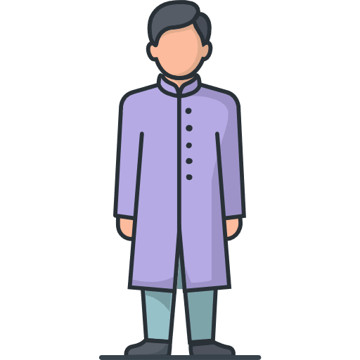 Man Wearing Long Sherwani Icon in SVG, PNG formats