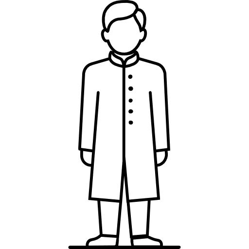 Man Wearing Long Sherwani Outline Icon in SVG, PNG formats