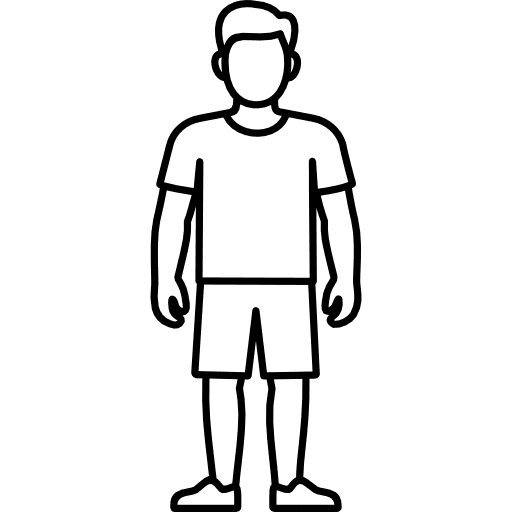 Man Wearing Night T-Shirt And Shorts Outline Icon in SVG, PNG formats