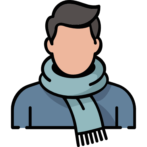 Mens Muffler Wrapped Around Neck Icon in SVG, PNG formats