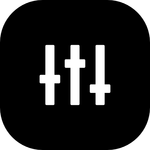 Music Player Equalizer Square Black Icon in SVG, PNG formats