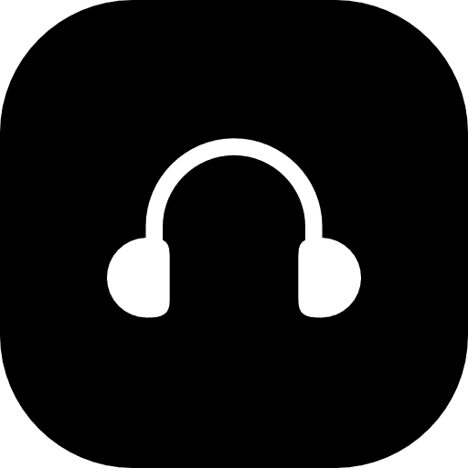 Music Player Headphone Square Black Icon in SVG, PNG formats