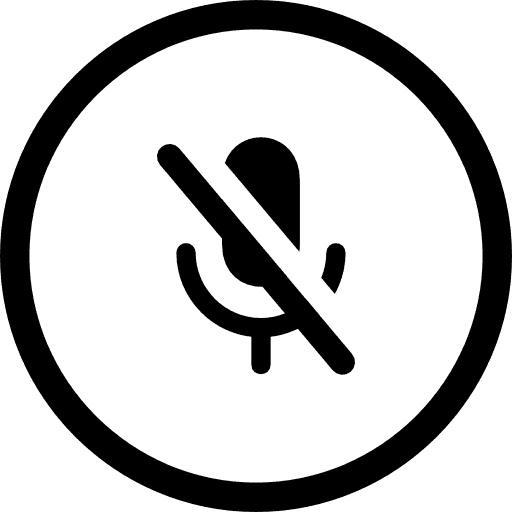 Music Player Microphone Muted Round Black Icon in SVG, PNG formats