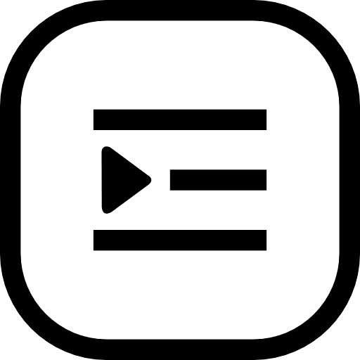 Music Player Playlist Square Black Outline icon in SVG, PNG formats