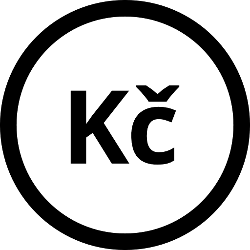 Czech Koruna Coin Outline Icon in SVG, PNG formats