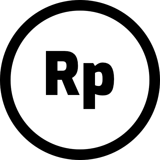 Indonesian Rupiah Coin Outline Icon in SVG, PNG formats