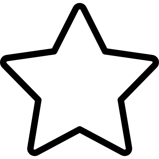 One Star Outline Icon in SVG, PNG formats