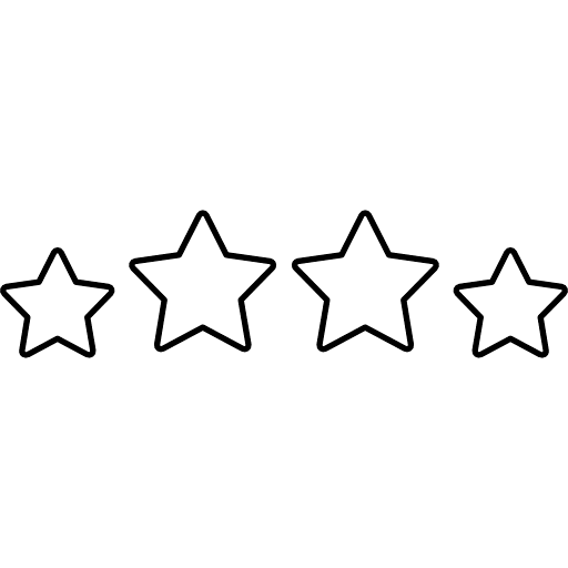 Row Of Four Stars Outline Icon in SVG, PNG formats