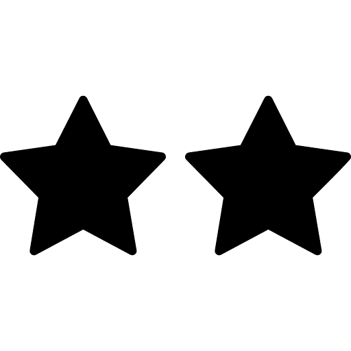 Row Of Two Stars Black Icon in SVG, PNG formats