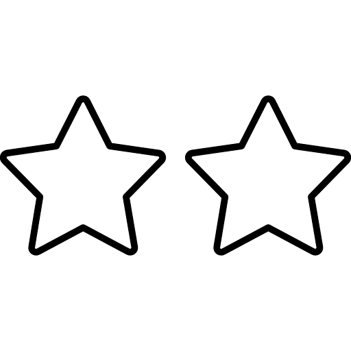 Row Of Two Stars Outline Icon in SVG, PNG formats