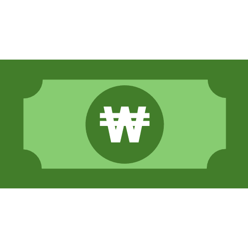 South Korean Won Note Icon in SVG, PNG formats