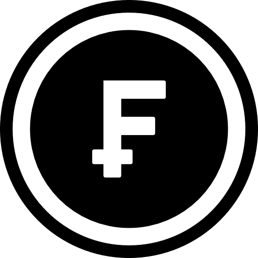 Swiss Franc Coin Solid Icon in SVG, PNG formats