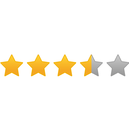 Three Half Star Rating Icon in SVG, PNG formats