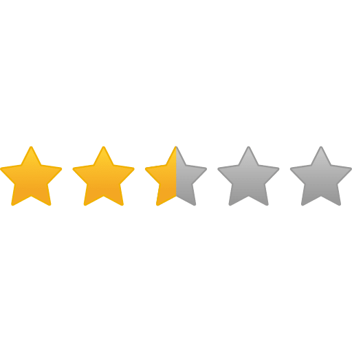 Two Half Star Rating Icon in SVG, PNG formats